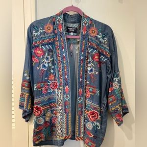Johnny Was “Eilona” Cropped Kimono Size Small